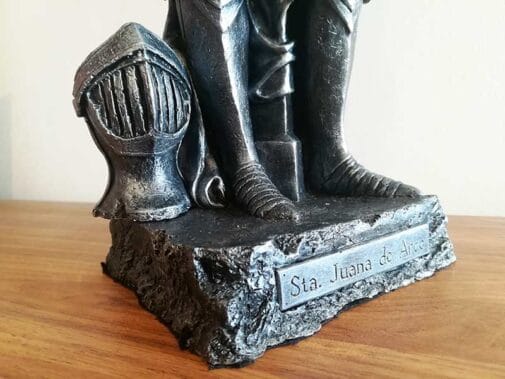 Estatua De Santa Juana De Arco Casco Botas Hierro