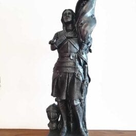Estatua de Santa Juana de Arco en Resina | Pintada Hierro Acero Plata