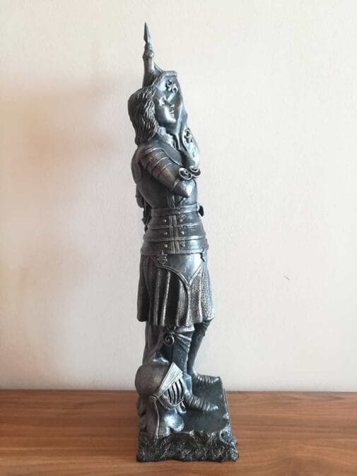 Estatua Juana De Arco Hierro Plata