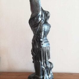 Estatua de Santa Juana de Arco en Resina | Pintada Hierro Acero Plata