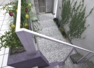 Renderizado de Arquitectura Patio Exterior