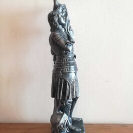 Estatua de Juana de Arco en Yeso Piedra 46 cm Plata, Hierro Antiguo